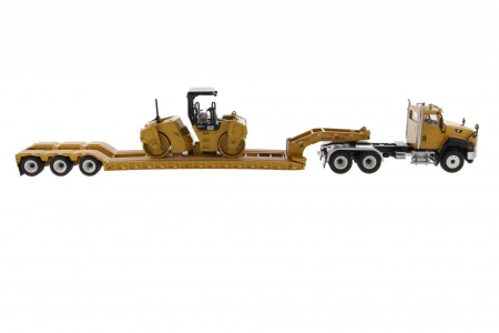 Cat CT660 тягач с XL120 низкорамным HDG полуприцепом и катком Cat CB-534D XW 1:50 _G